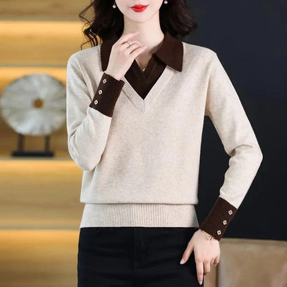 Dames Gevoerde Trui Warme Wintertrui Laagjeslook