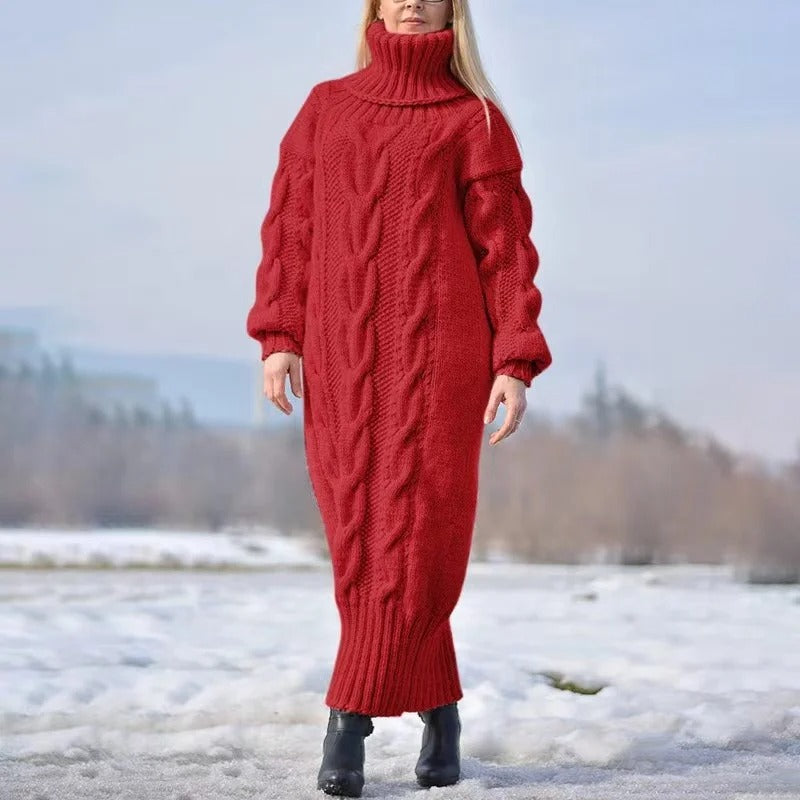 Kabeljurk Lange Mouwen Gebreid Warm en Elegaat