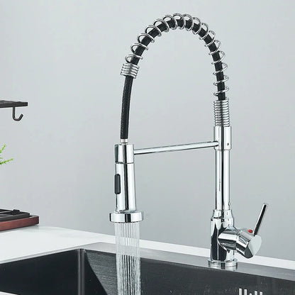 Keukenkraan Uittrekbare Handdouche Messing 360° Draaibaar Geborsteld Modern Keuken