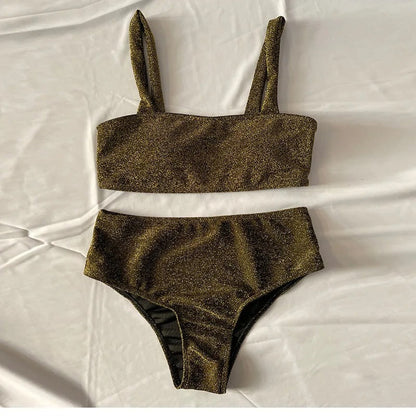Strand Bikiniset voor Vrouw Glitter Badmode
