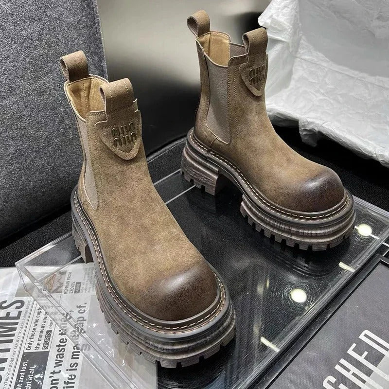 Vrouwen Laarzen Zwart Stevig Chunky Platform Schoenen - StudioMarella