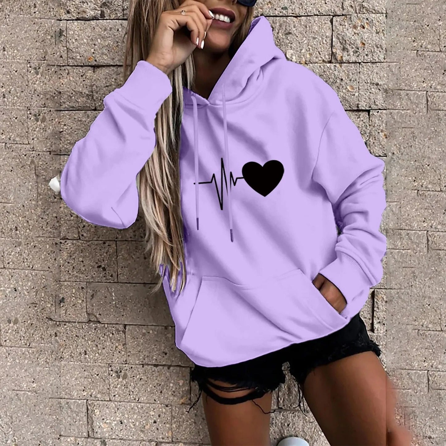 Vrouwelijke Hoodie met Leuke Print Grappig Design → Vrouwelijke Hoodie Leuke Print Grappig Ontwerp