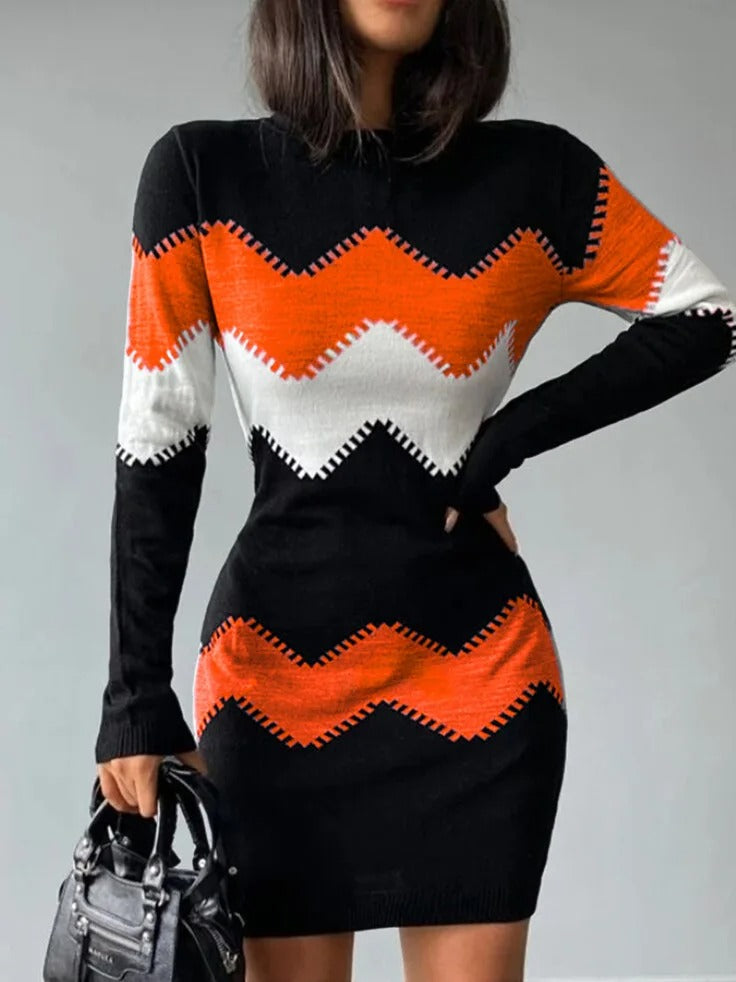 Jurk Mini Gebreid met Leuke Dierenprint