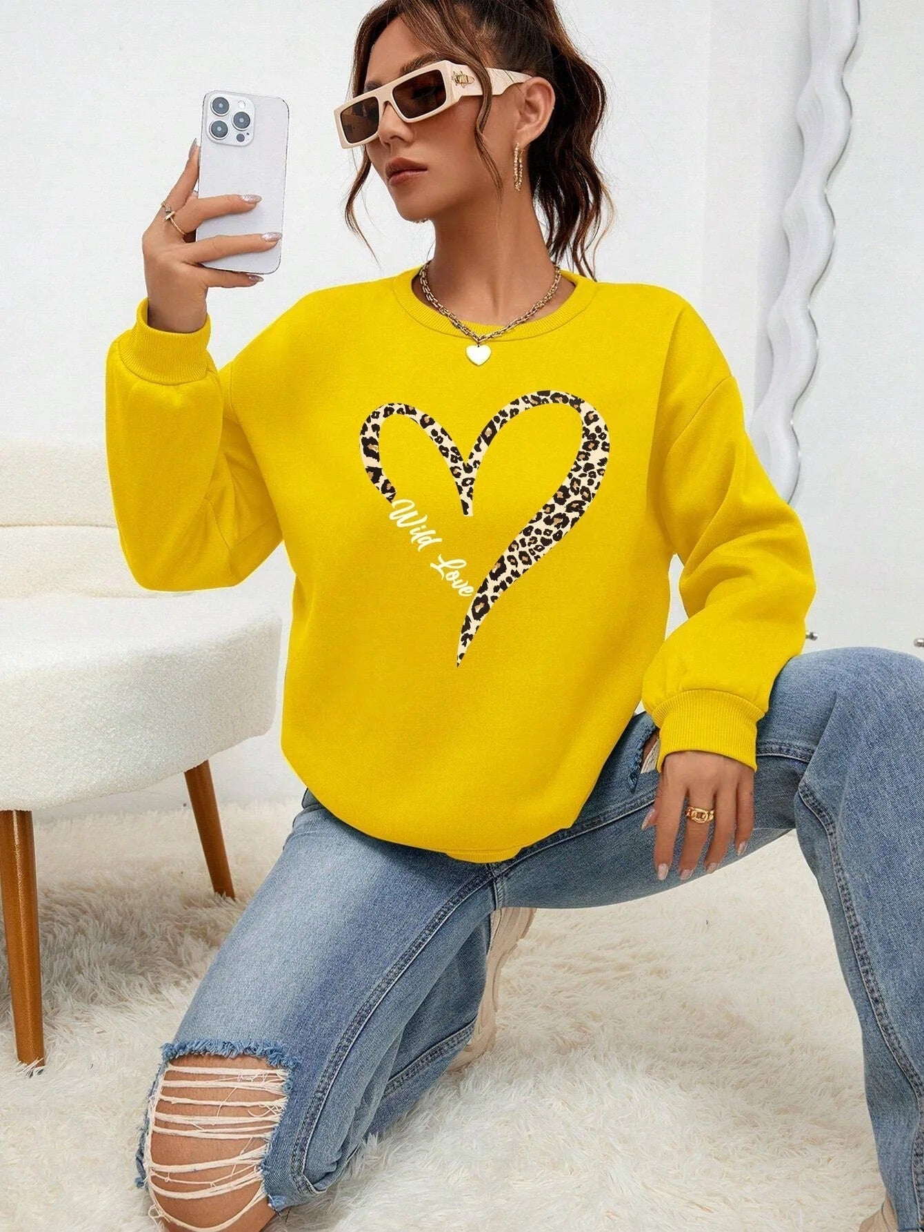 Luipaard Sweatshirt Wild Hart Dierenprint