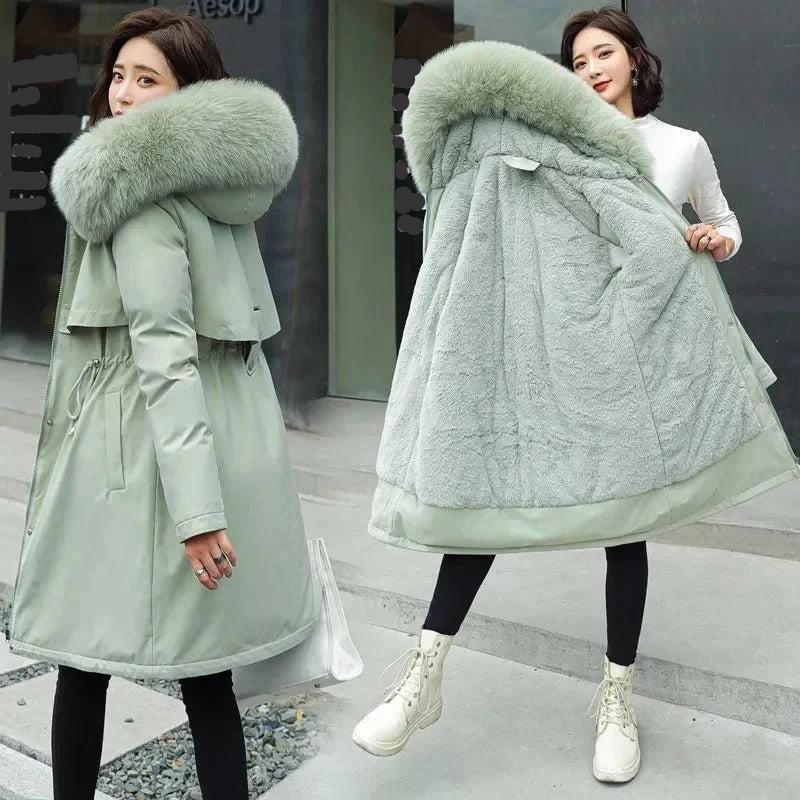 Donzen Winterjas Warm met Bontkraag en Stijlvol Design