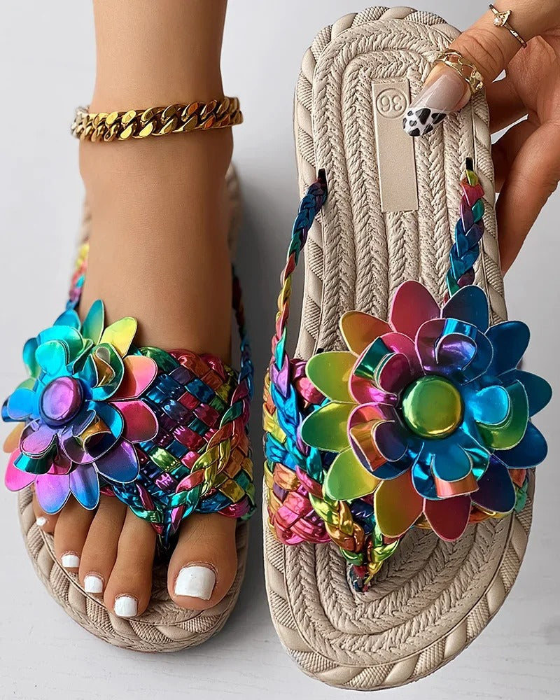 Zomersandalen met Bloemen voor Vrouw - StudioMarella