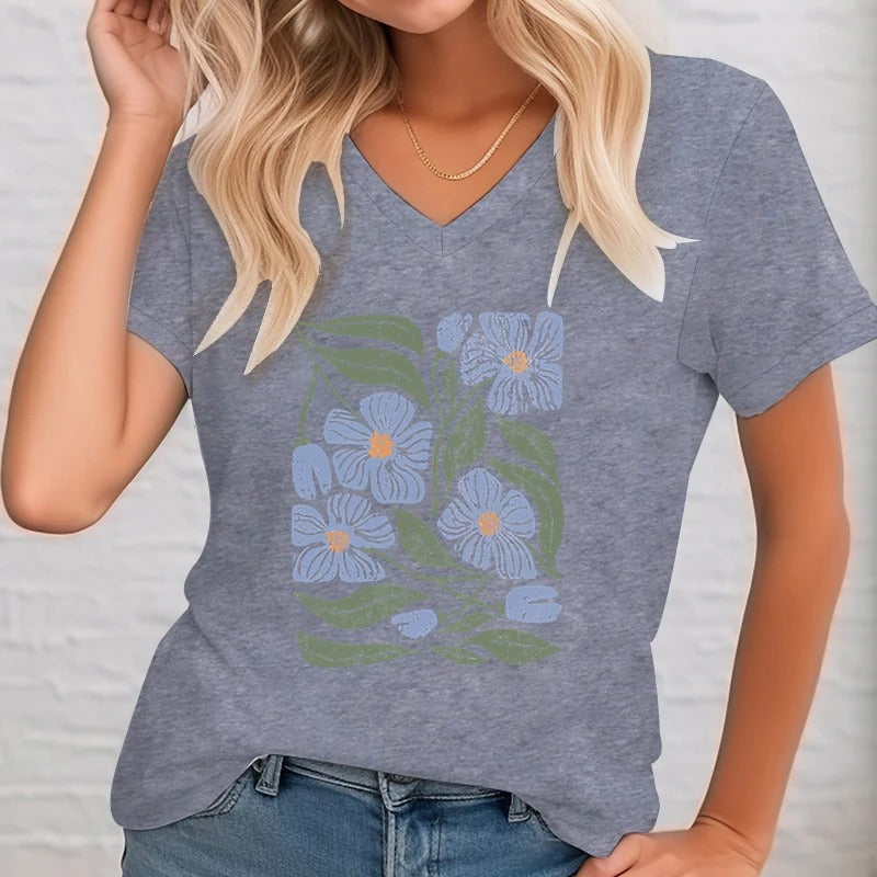 Vrouwen Bloemen Overhemd Retro Stijl