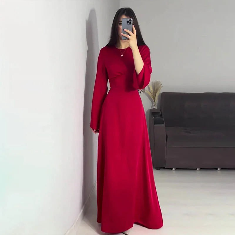 Damesjurken Lange Satijn Avondjurk Elegante Jurk