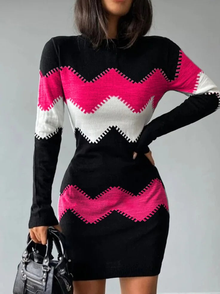 Jurk Mini Gebreid met Leuke Dierenprint