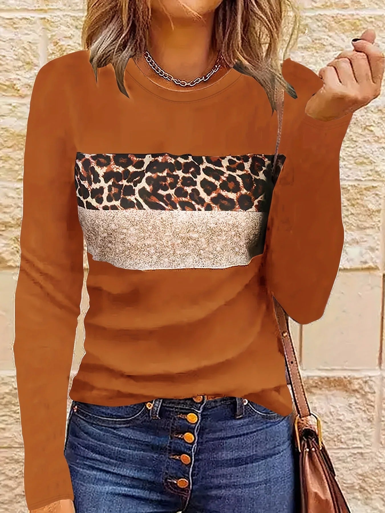 Dames Shirts Luipaardprint Chic en Elegант