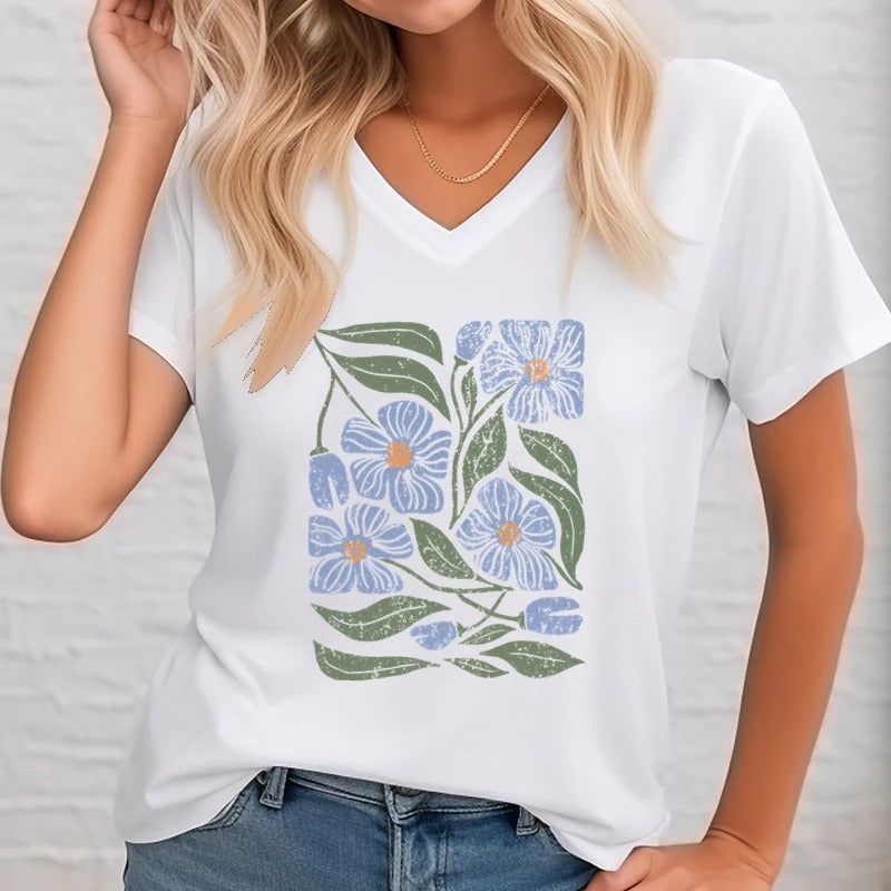 Vrouwen Bloemen Overhemd Retro Stijl