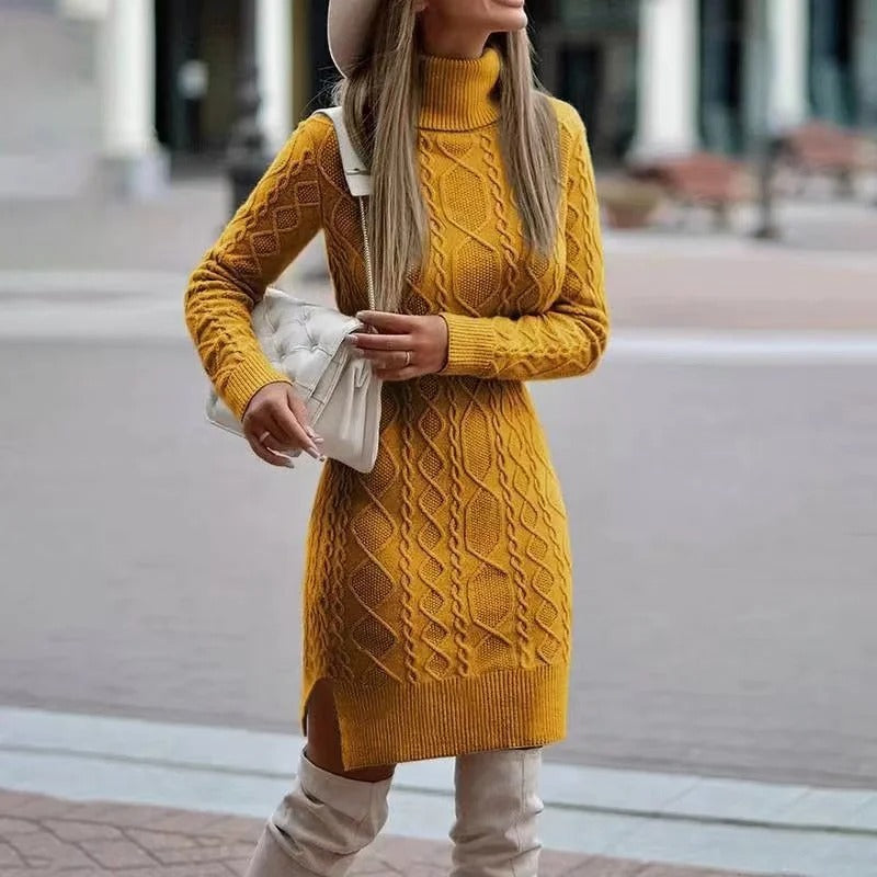 Warme Winterjurk voor Vrouwen met Lange Mouwen Gebreid