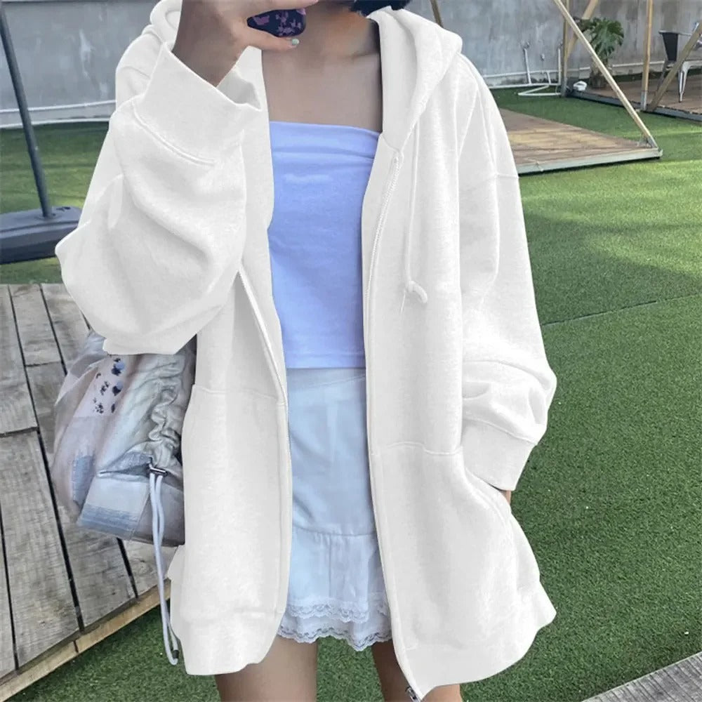 Dames Jack Oversized Met Rits Modern Lange Jas
