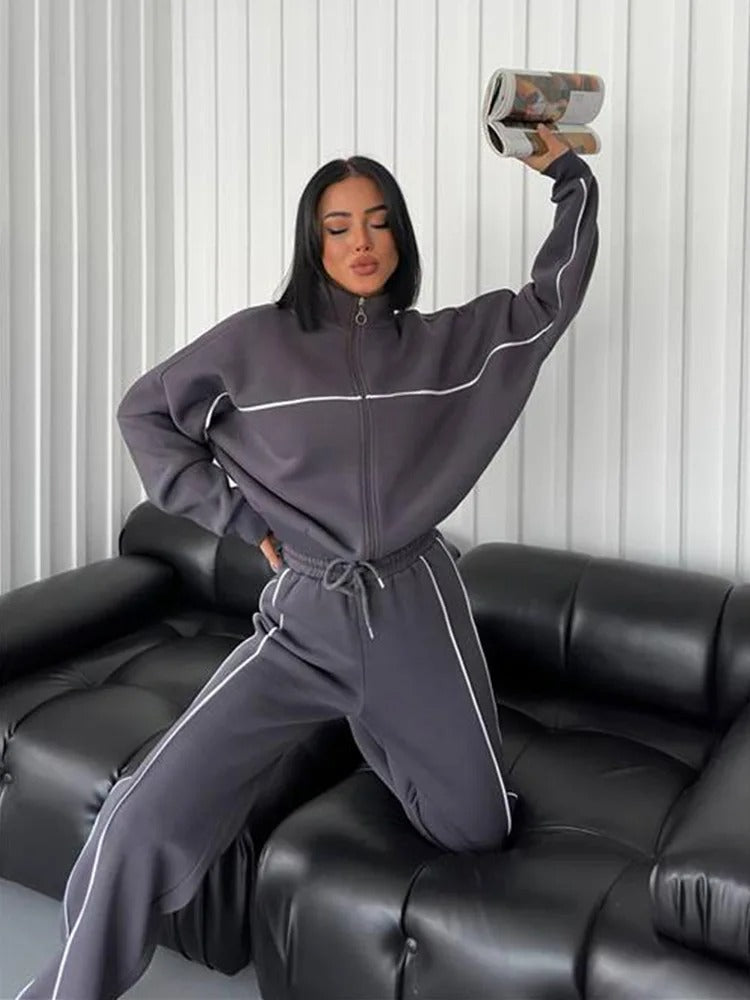 Dames Gebreide Trui en Broek Set Warme Winteroutfit