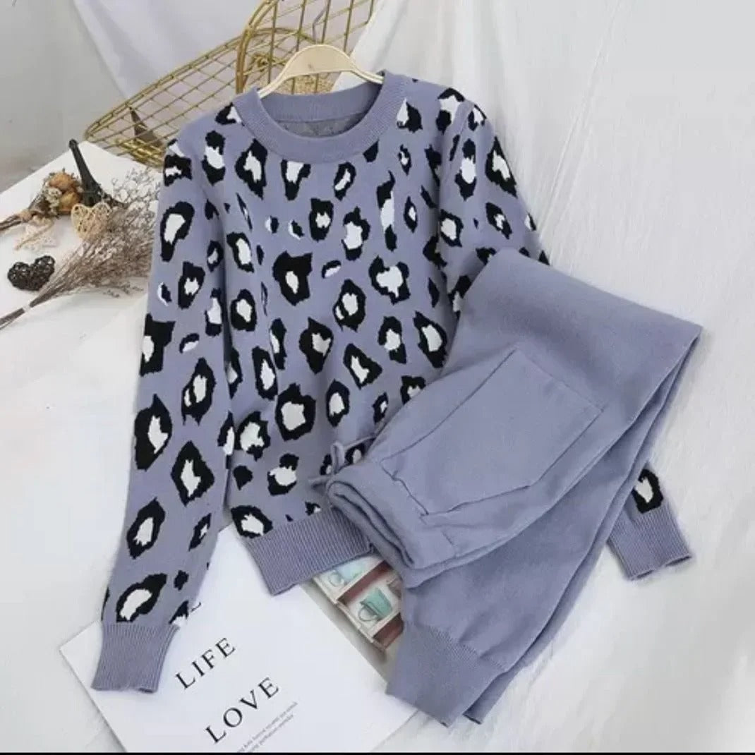 Luipaard Trui en Broek Set voor Vrouwen