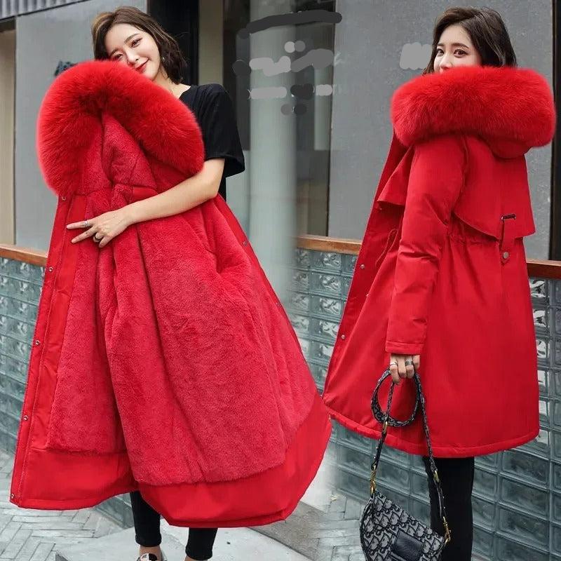 Donzen Winterjas Warm met Bontkraag en Stijlvol Design