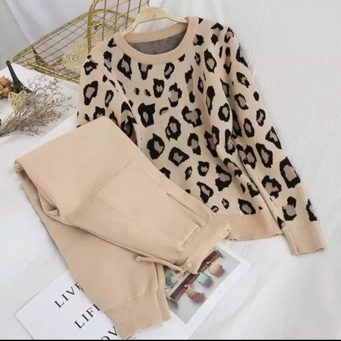 Luipaard Trui en Broek Set voor Vrouwen