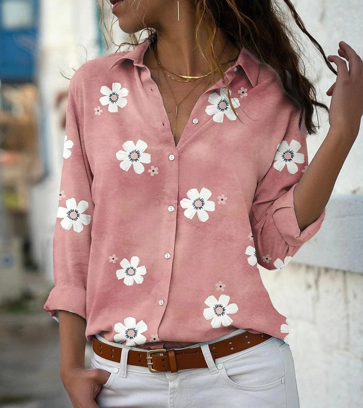 Vrouwelijke Bloes Bloemenprint Zomerse Stijl - StudioMarella
