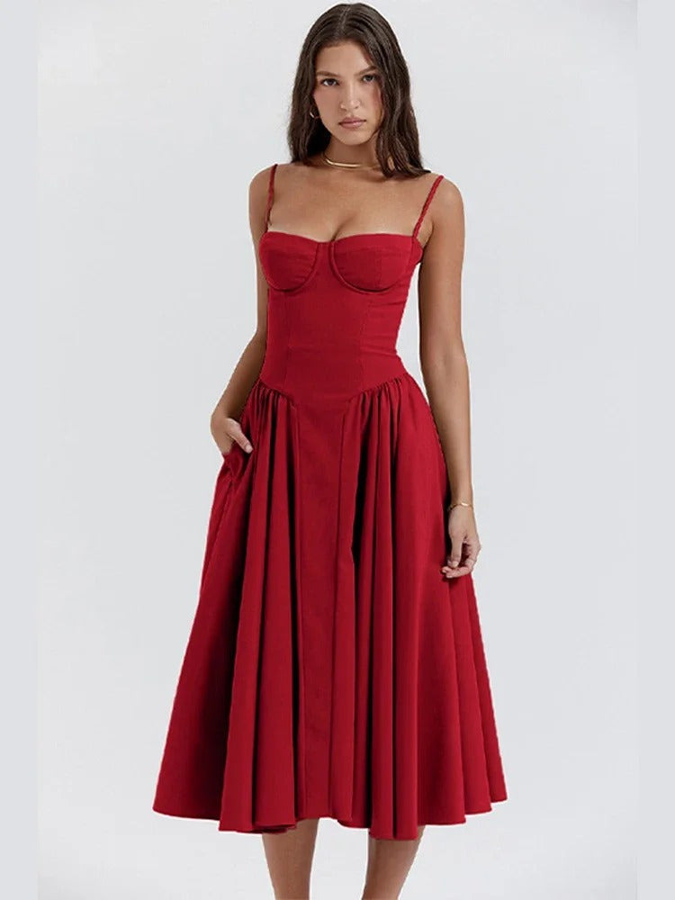 Vrouwelijke Zomerjurk Mouwloos Elegant Jurk voor Dame