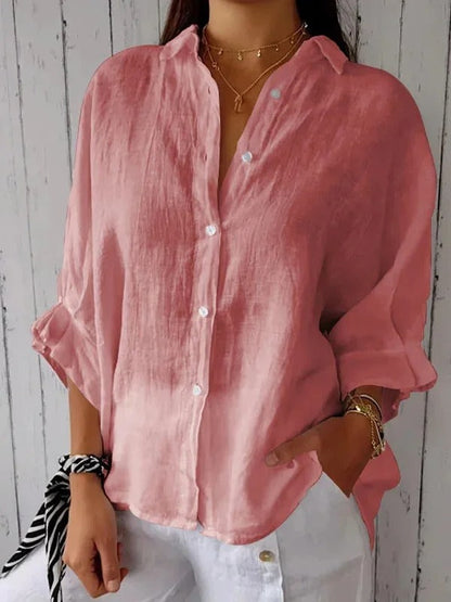 Casual Vrouwen Blouse van Katoen en Linnen