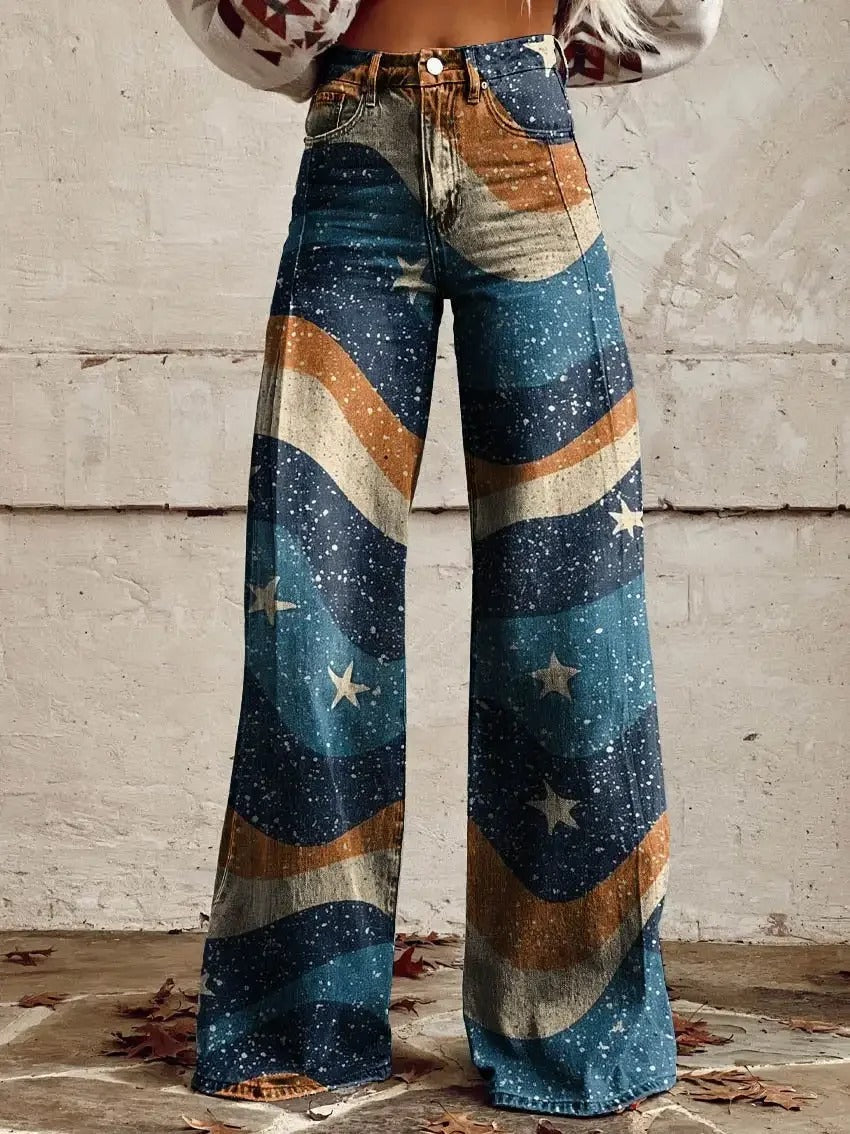 Dames Jeans Wijde Broek Retro Stijl