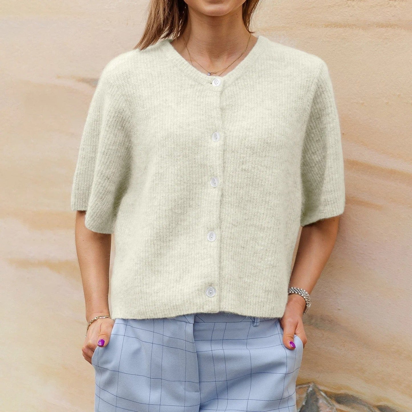 Vrouwen Blouse Korte Mouwen Gebreid Zomer Topje