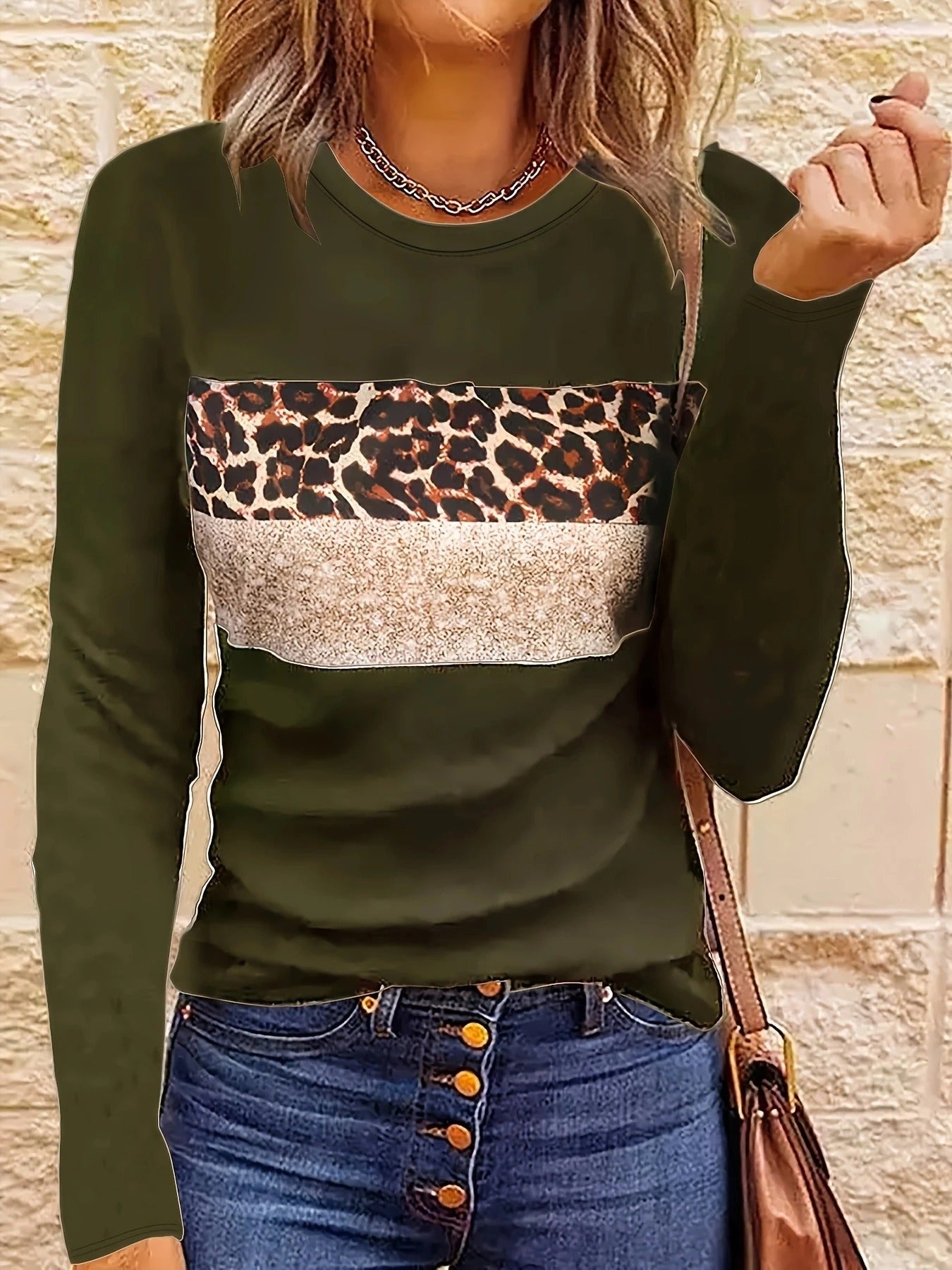 Dames Shirts Luipaardprint Chic en Elegант
