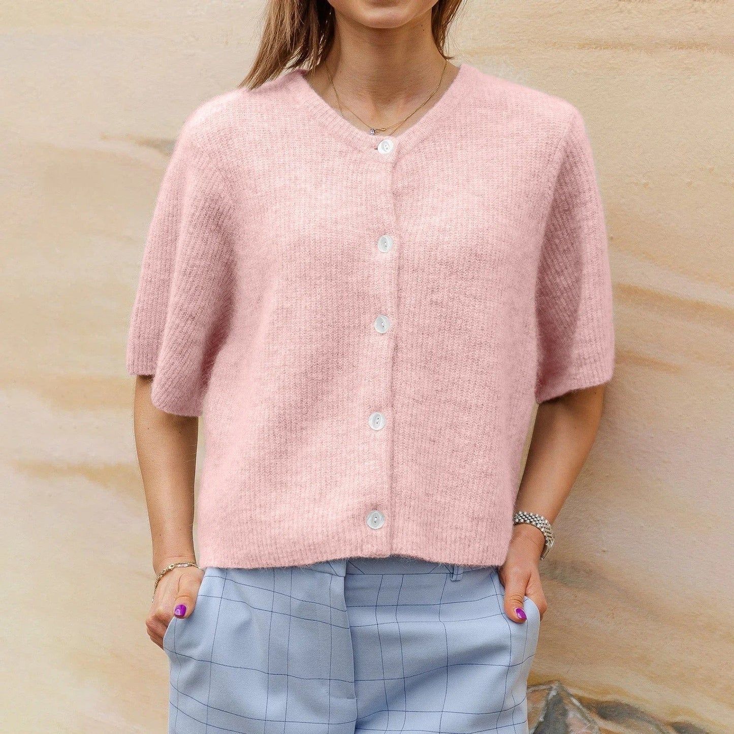 Vrouwen Blouse Korte Mouwen Gebreid Zomer Topje