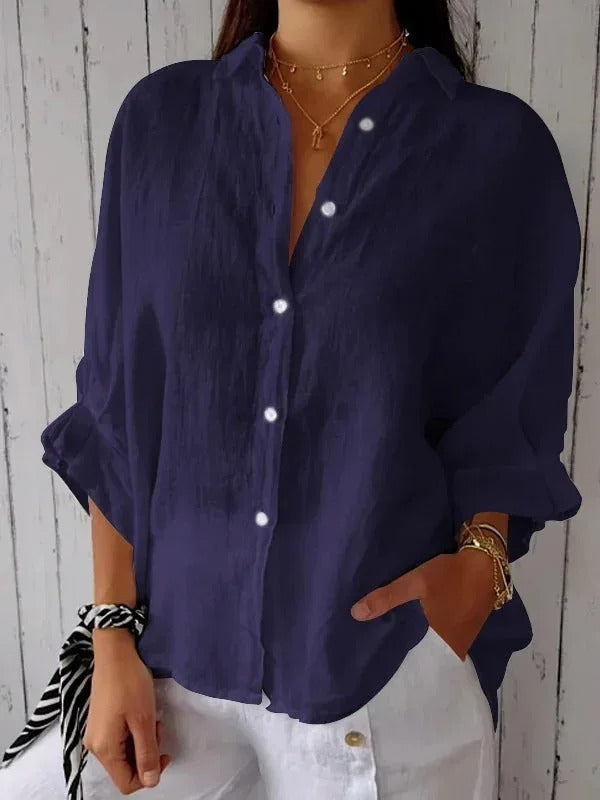 Casual Vrouwen Blouse van Katoen en Linnen