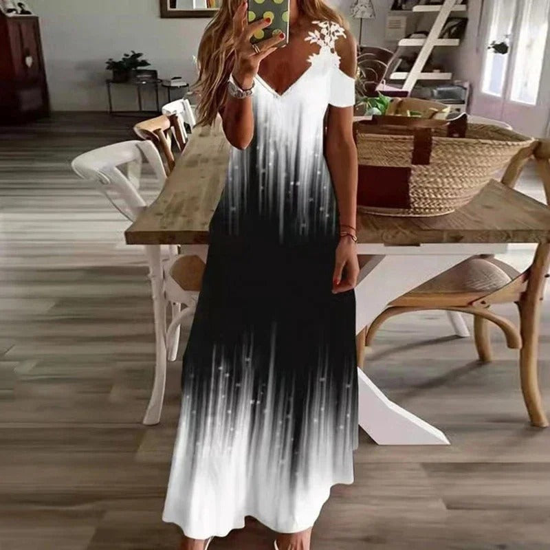 Vrouw Jurk met Bloem Print Zomer Collectie - StudioMarella