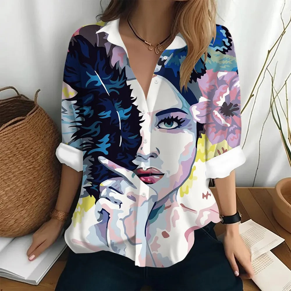 Vrouwenshirt Lange Mouwen Roze Stijlvol