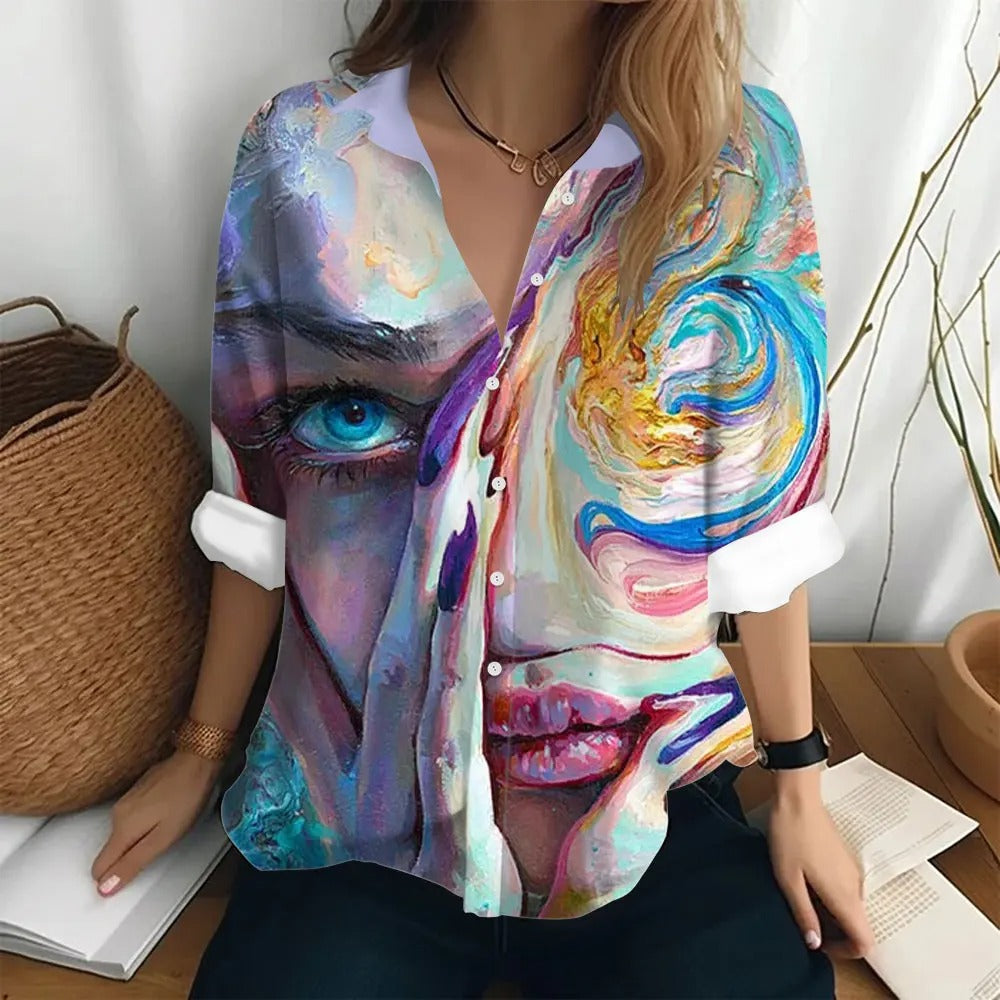 Vrouwenshirt Lange Mouwen Roze Stijlvol