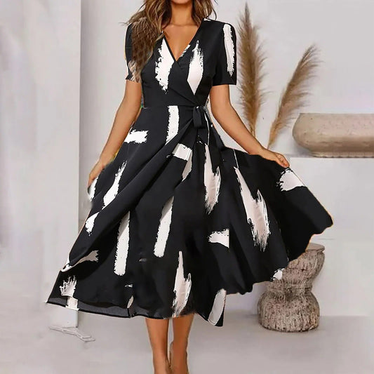 Lange Zomerjurk Dames Vintage Print Maxi Jurk - StudioMarella