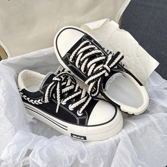 Dameschoenen Canvas Plateau Zool Comfortabel wordt: Dames Plateau Schoenen Comfortabel Canvas Zool - StudioMarella