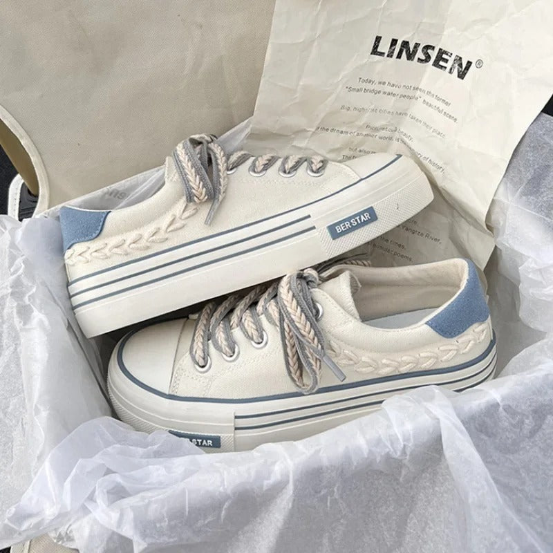 Dameschoenen Canvas Plateau Zool Comfortabel wordt: Dames Plateau Schoenen Comfortabel Canvas Zool