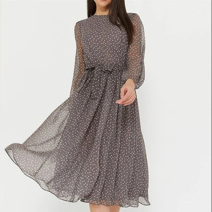 Stippen Jurk Dames Klassiek Elegant