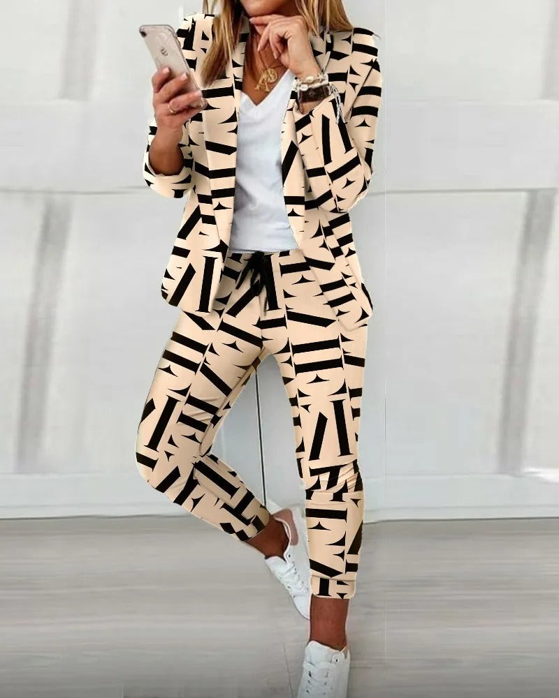 Dames Blazer Pak Met Lange Mouwen en Broek - StudioMarella