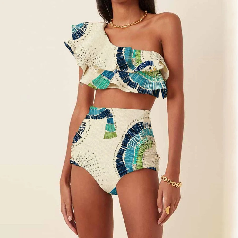 Dames Badpak Eén Schouder Zomer Trendy Mode - StudioMarella