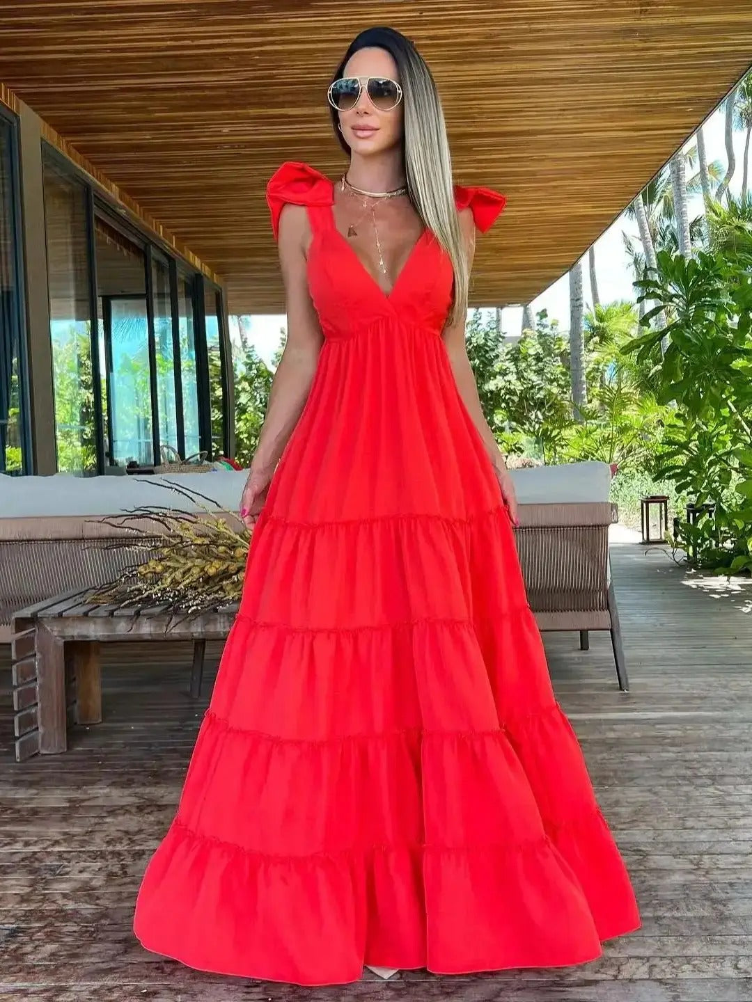 Lange Zomerjurk Elegante Vrouwenjurk Zomer Stijl