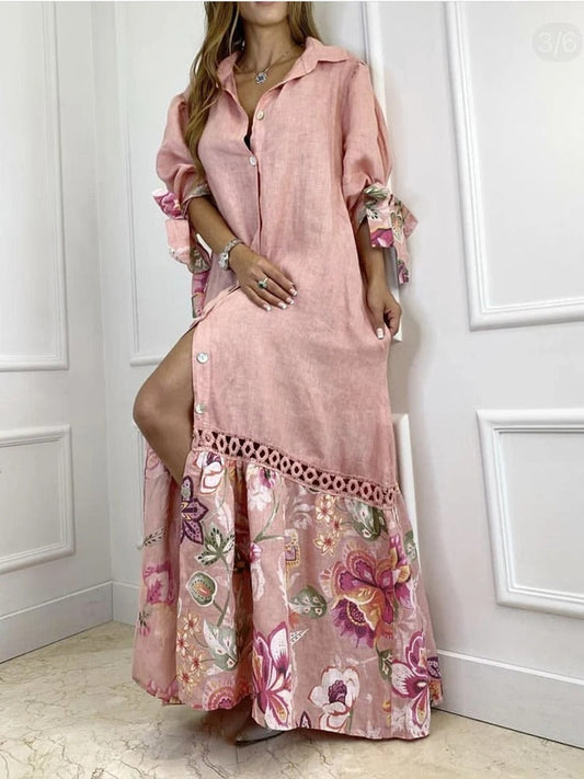 Zomerjurk voor Vrouw Lantaarnmouwen Elegante Stijl - StudioMarella