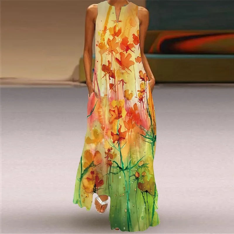 Vrouwelijke Retro Jurk met Leuke Print - StudioMarella