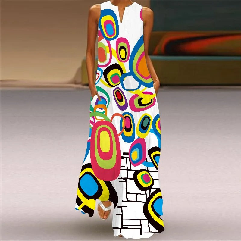 Vrouwelijke Retro Jurk met Leuke Print