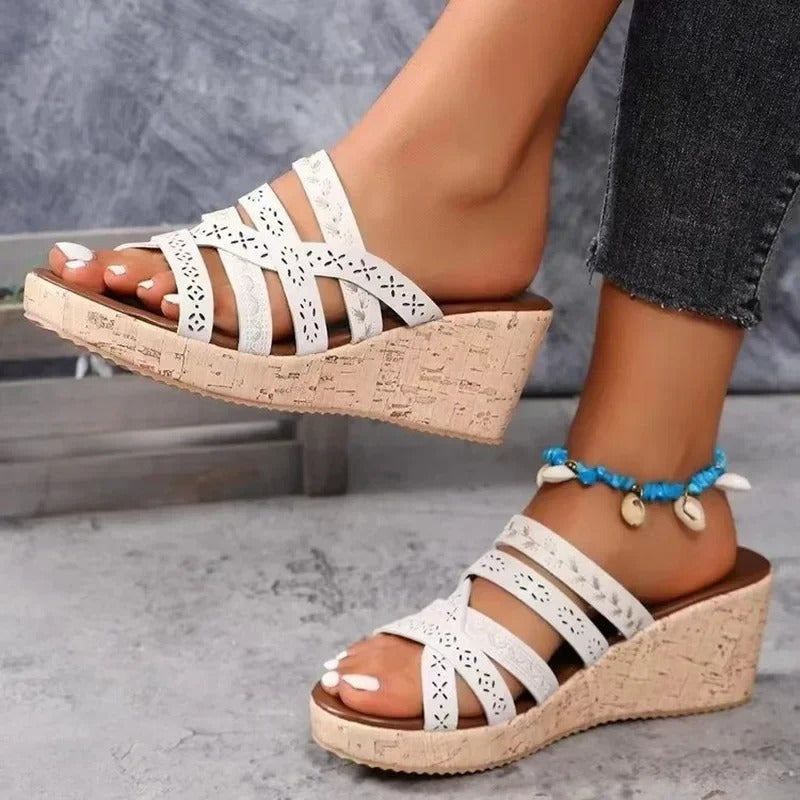 Vrouwensandalen Leer Vintage Stijl Helena