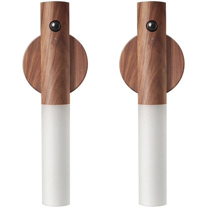 Houten Nachtlampje met Bewegingssensor – Oplaadbaar LED-Nachtlicht voor Slaapkamer, Gang & Toilet – Warmwit Licht Hout