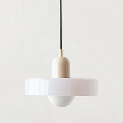 Glazen Hanglamp met Dubbele Kleurkap – Moderne Bauhaus-Stijl Verlichting voor Woon- en Eetkamer