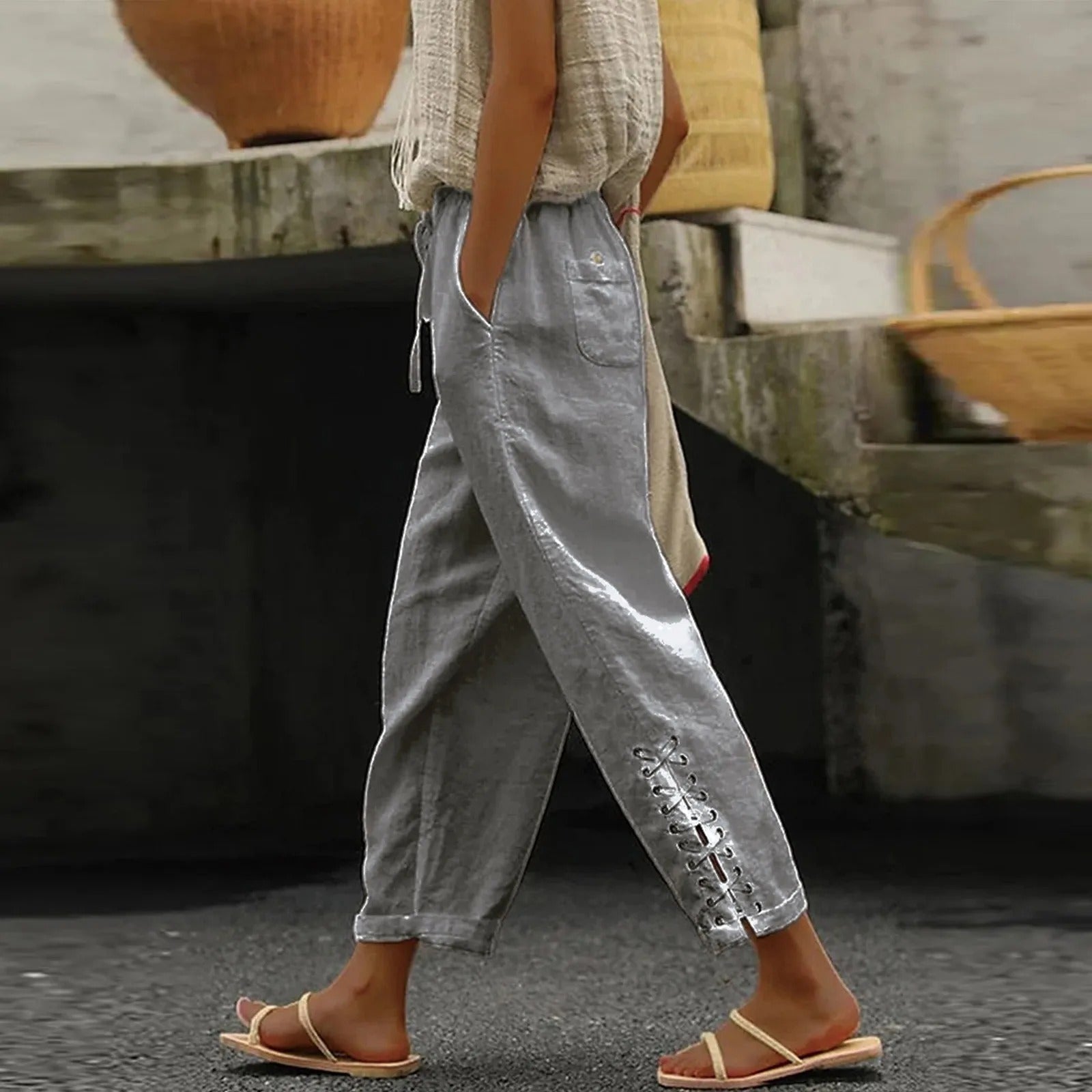 Vrouwelijke Wijde Broek Baggy Stijl Casual Pijpen - StudioMarella