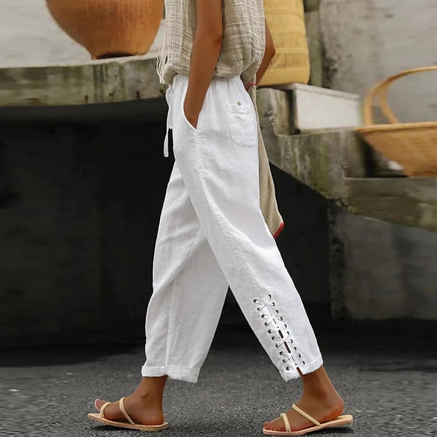 Vrouwelijke Wijde Broek Baggy Stijl Casual Pijpen