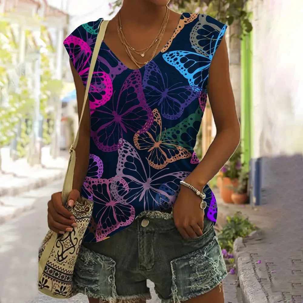 Dames Overhemdjurk Zomerjurk met Vlinderprint