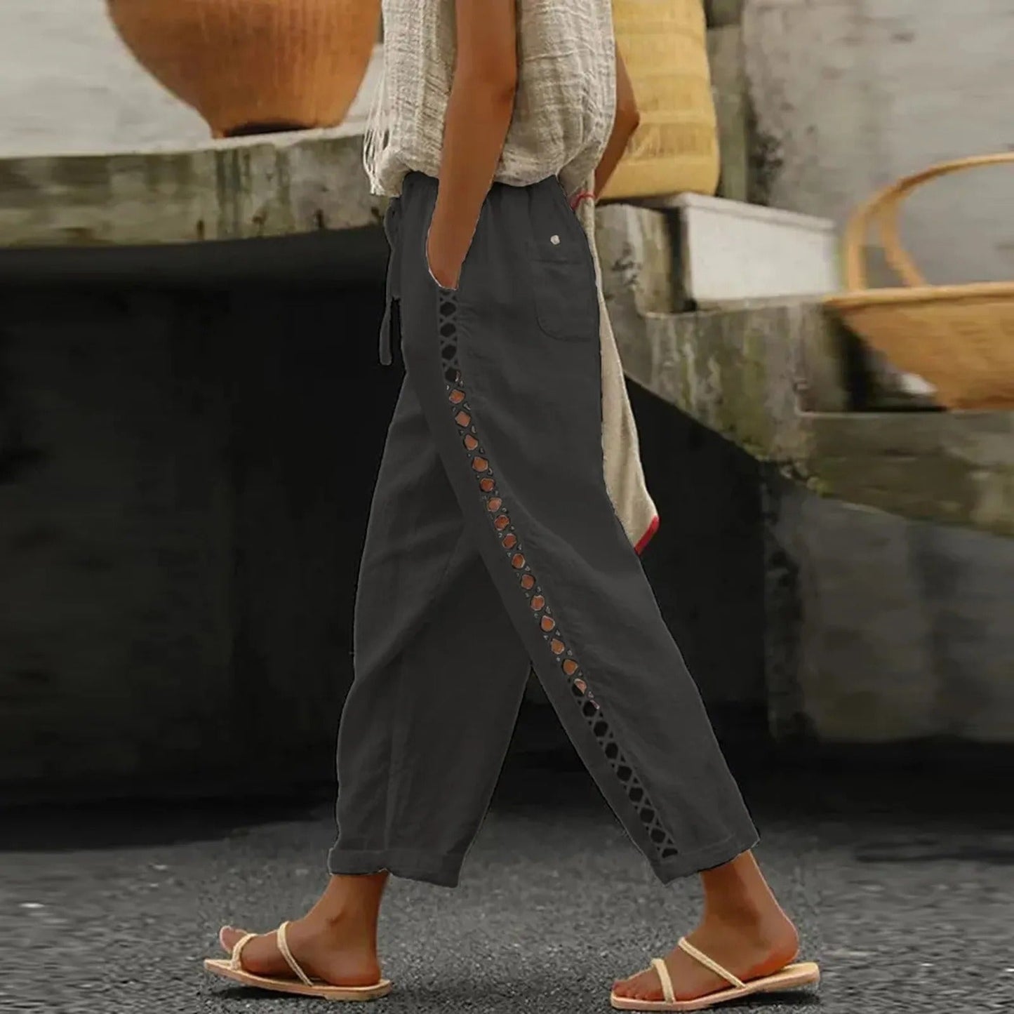 Wijde Broek Casual Baggy Stijl voor Vrouw