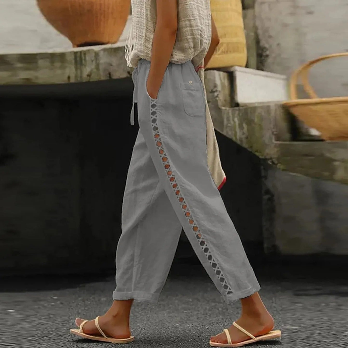 Wijde Broek Casual Baggy Stijl voor Vrouw